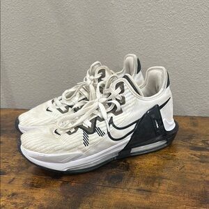 White and Black LeBron witness basketball shoes
